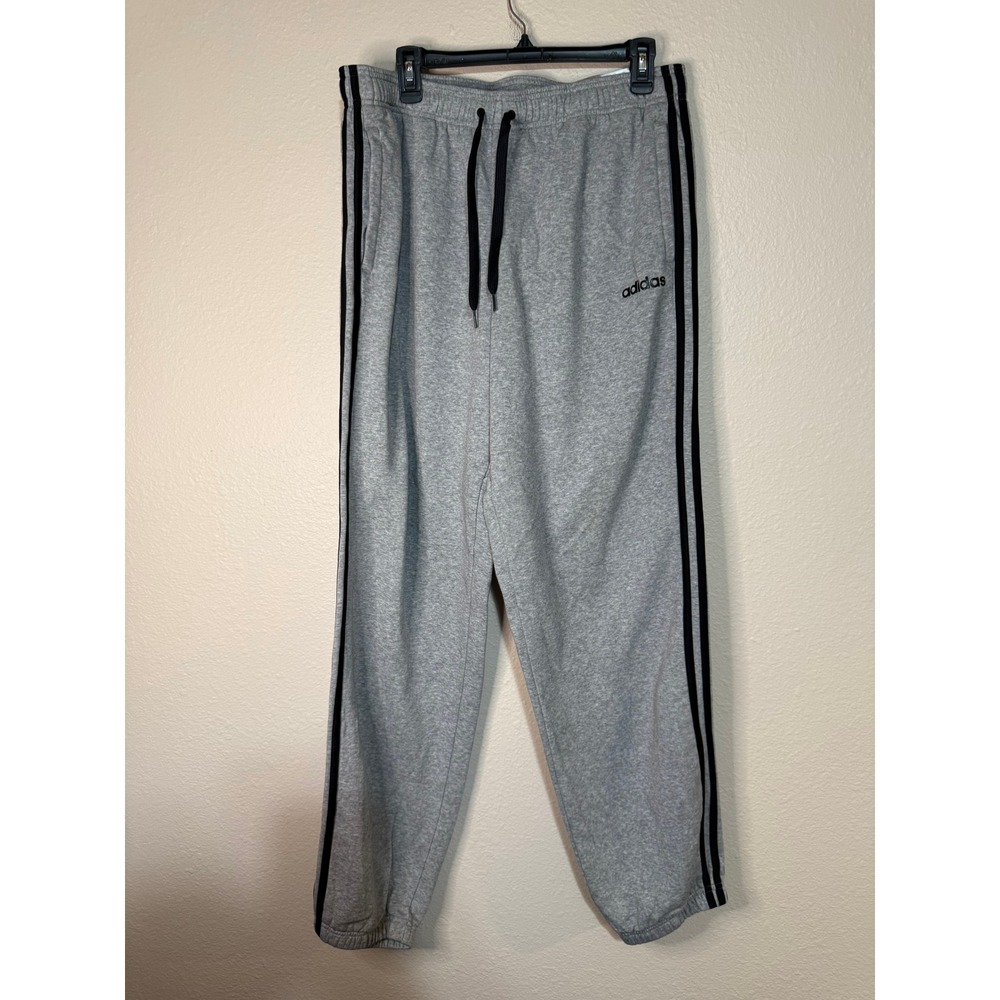 Adidas Essentials 3-Stripes Fleece Joggers Heather Grey Mens XLT Tall